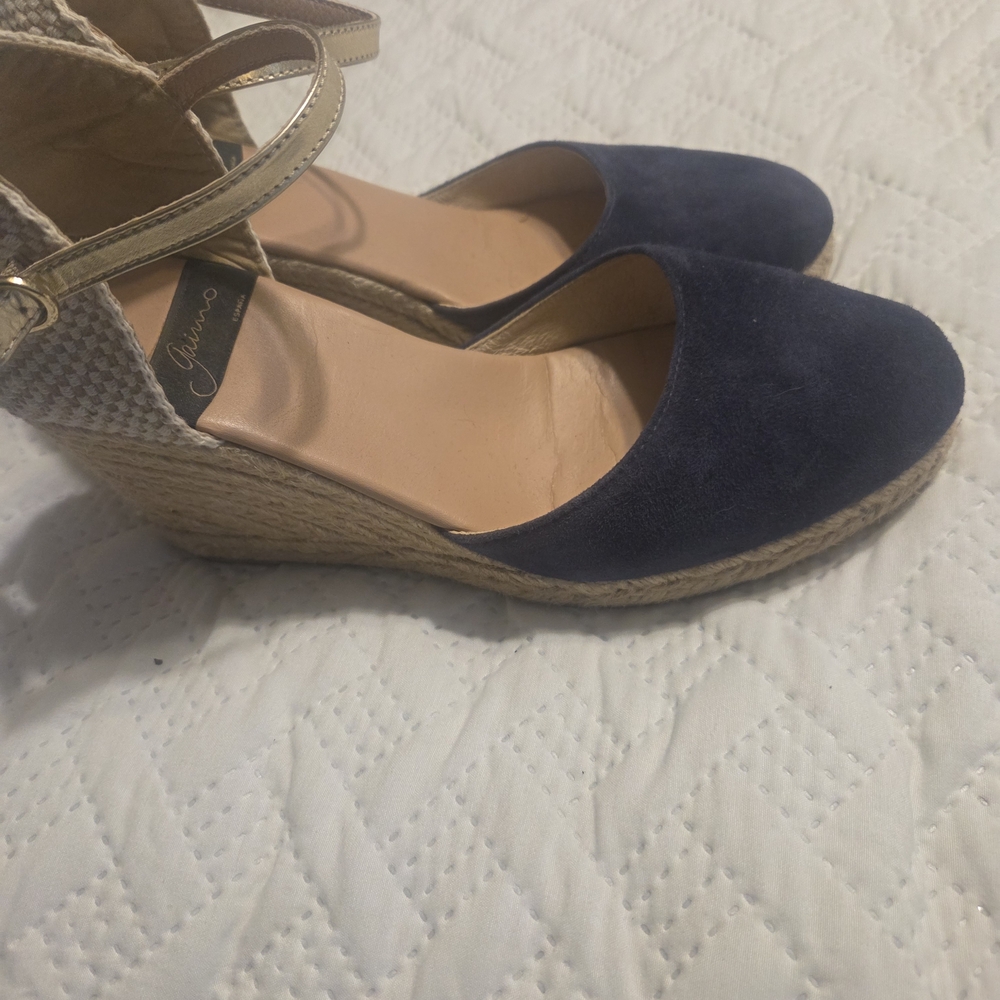 Chic Navy Espadrilles with Wedge Heel